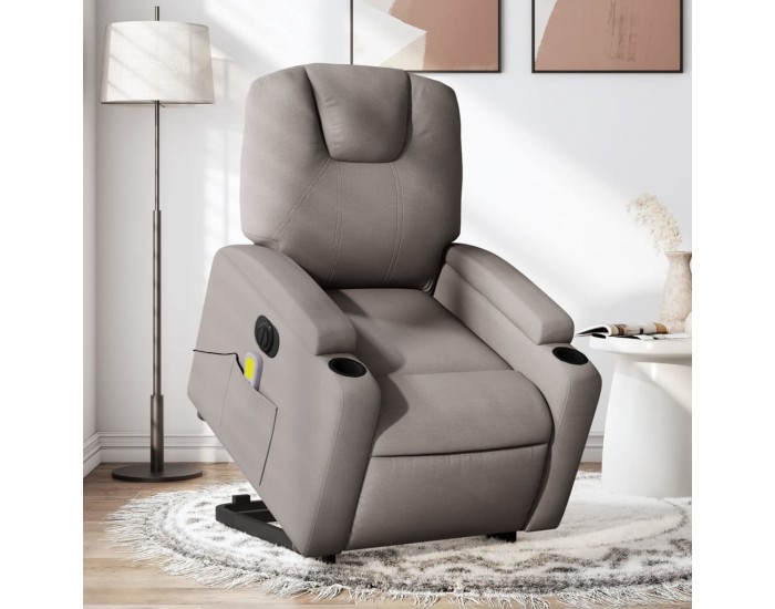 Sonata H Електрически изправящ масажен реклайнер стол таупе текстил