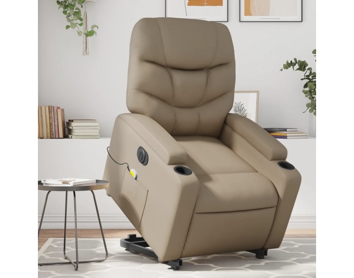 Sonata H Електрически изправящ масажен реклайнер, капучино, еко кожа