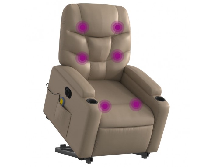 Sonata H Електрически изправящ масажен реклайнер, капучино, еко кожа