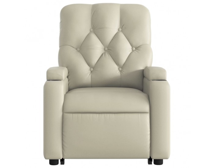 Sonata H Изправящ масажен реклайнер стол, кремав, изкуствена кожа