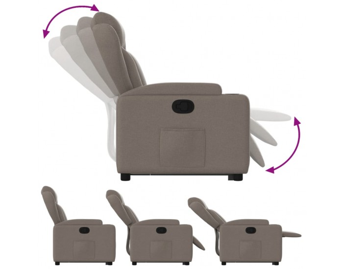 Sonata H Изправящ реклайнер стол, таупе, текстил