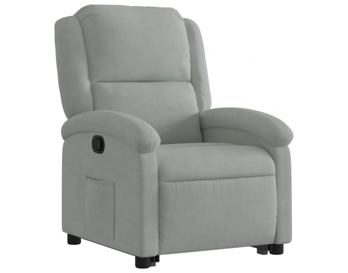 Sonata H Изправящ реклайнер стол, светлосив, кадифе