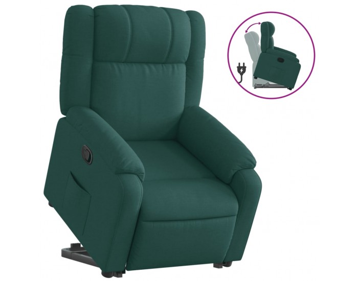 Sonata H Изправящ реклайнер стол, тъмнозелен, текстил