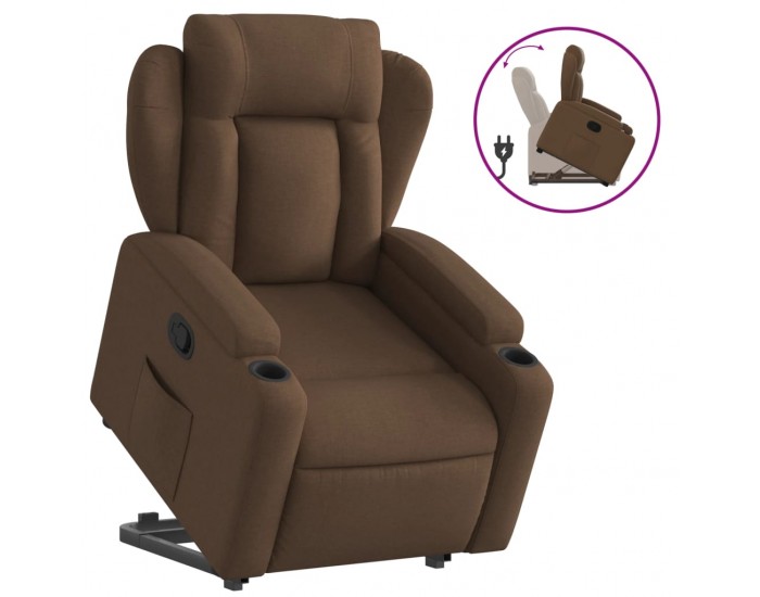 Sonata H Изправящ реклайнер стол, кафяв, текстил