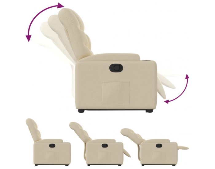 Sonata H Изправящ реклайнер стол, кремав, текстил