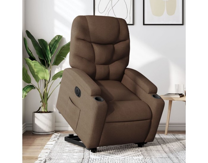 Sonata H Електрически изправящ реклайнер стол, кафяв, текстил