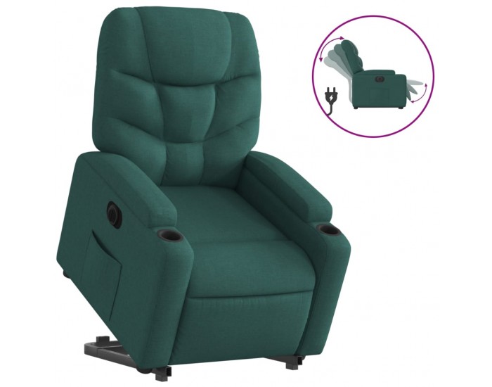 Sonata H Електрически изправящ реклайнер стол, тъмнозелен, текстил