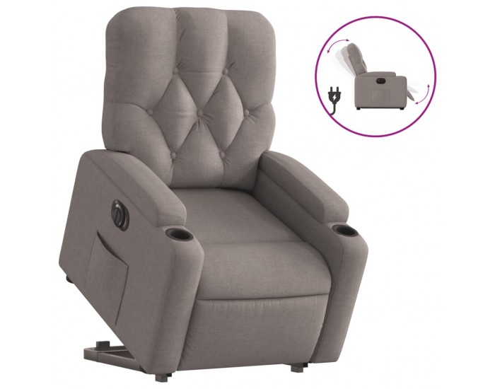 Sonata H Електрически изправящ реклайнер стол, таупе, текстил