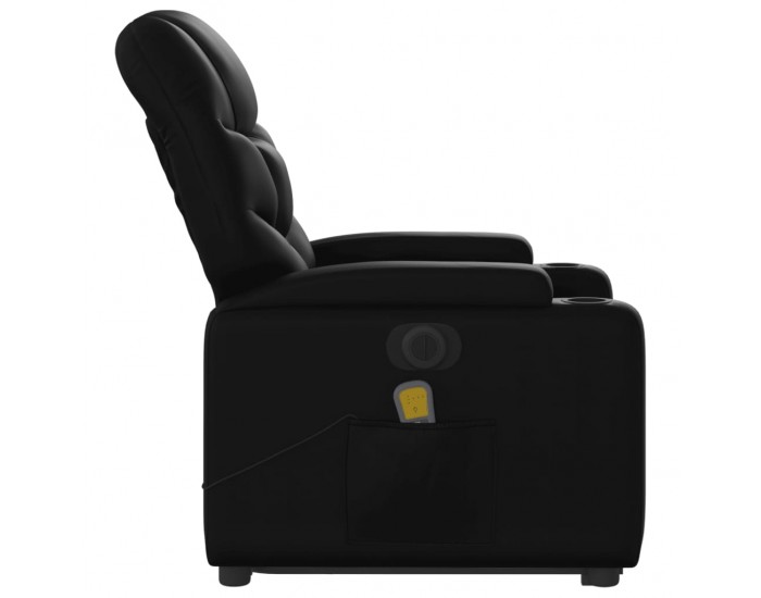 Sonata H Електрически изправящ масажен реклайнер стол, черен, еко кожа