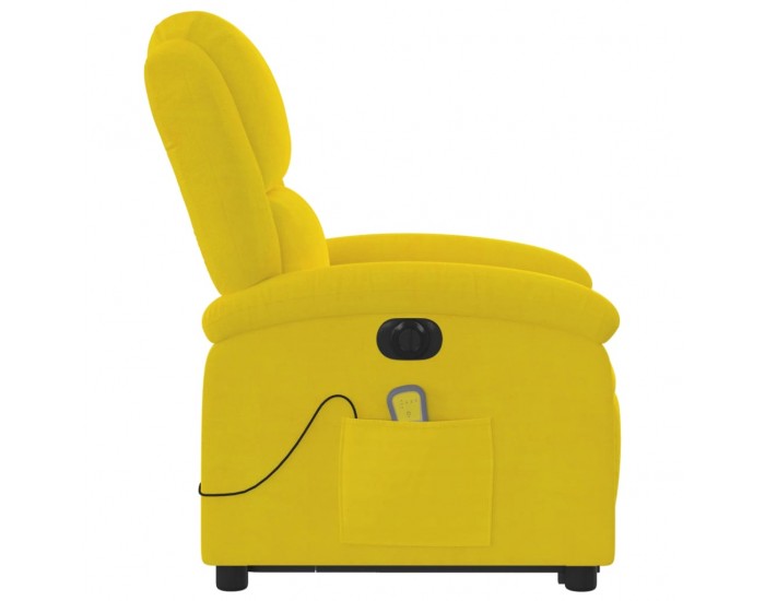 Sonata H Електрически изправящ масажен реклайнер стол, жълт, кадифе