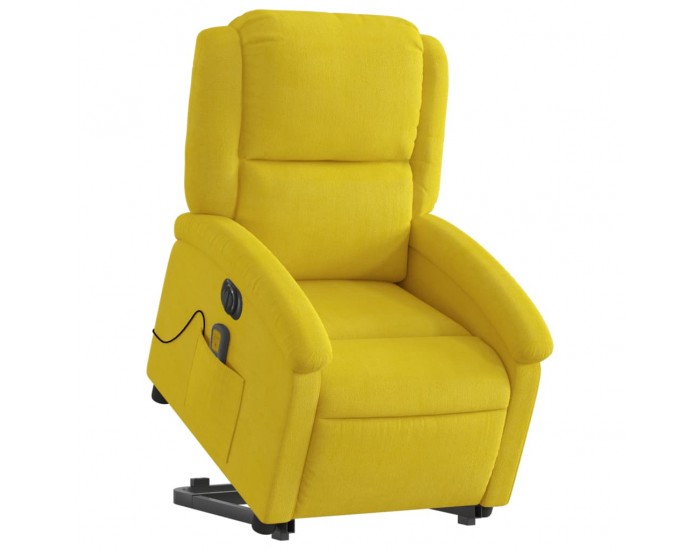 Sonata H Електрически изправящ масажен реклайнер стол, жълт, кадифе