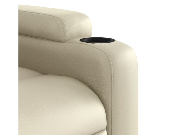 Sonata H Изправящ масажен реклайнер стол, кремав, изкуствена кожа