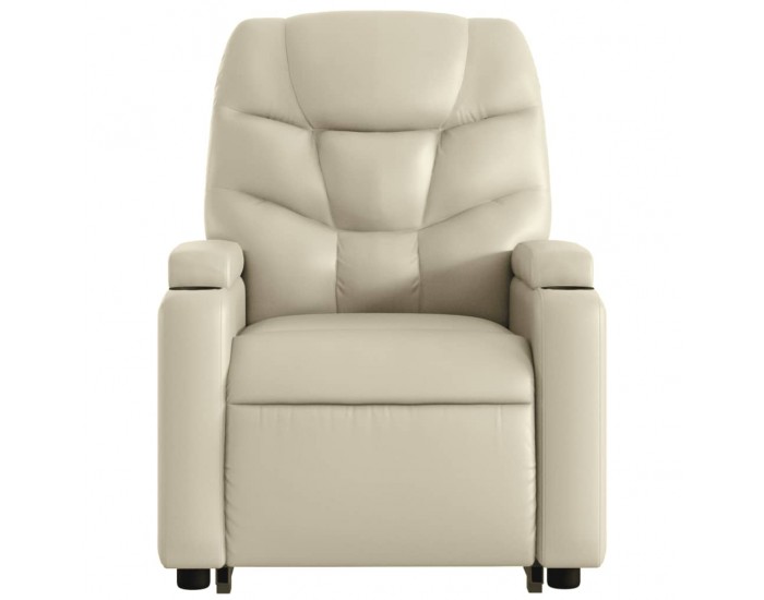 Sonata H Изправящ масажен реклайнер стол, кремав, изкуствена кожа