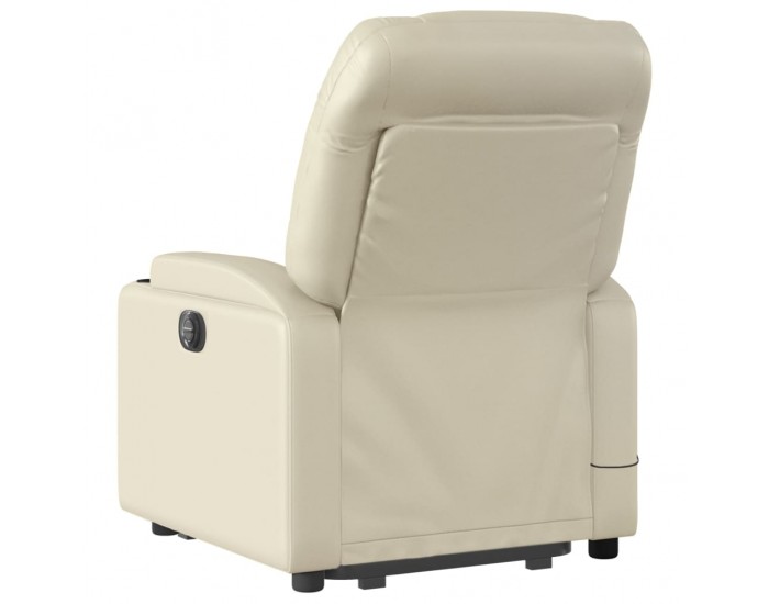 Sonata H Изправящ масажен реклайнер стол, кремав, изкуствена кожа