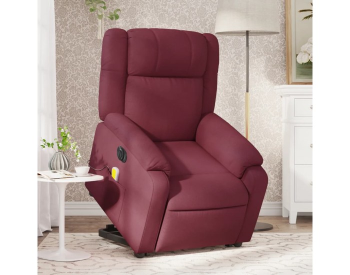 Sonata H Електрически изправящ масажен реклайнер виненочервен текстил