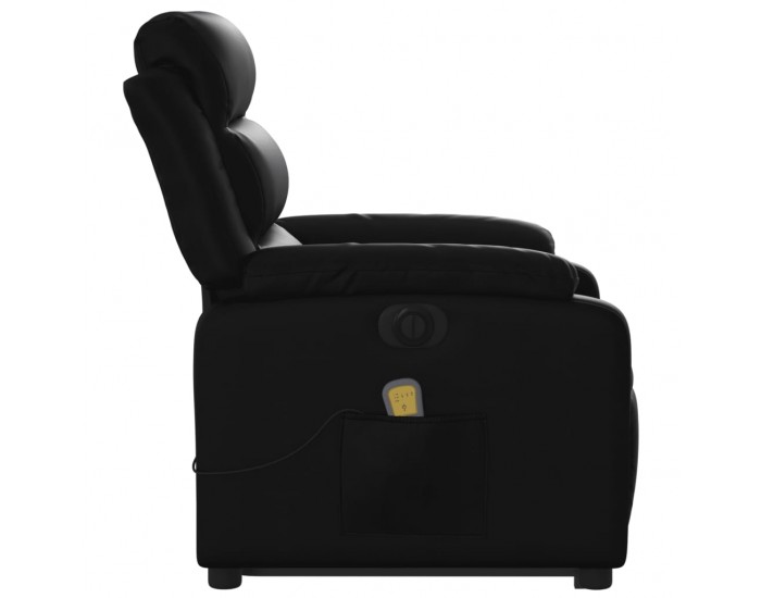 Sonata H Електрически изправящ масажен реклайнер стол, черен, еко кожа