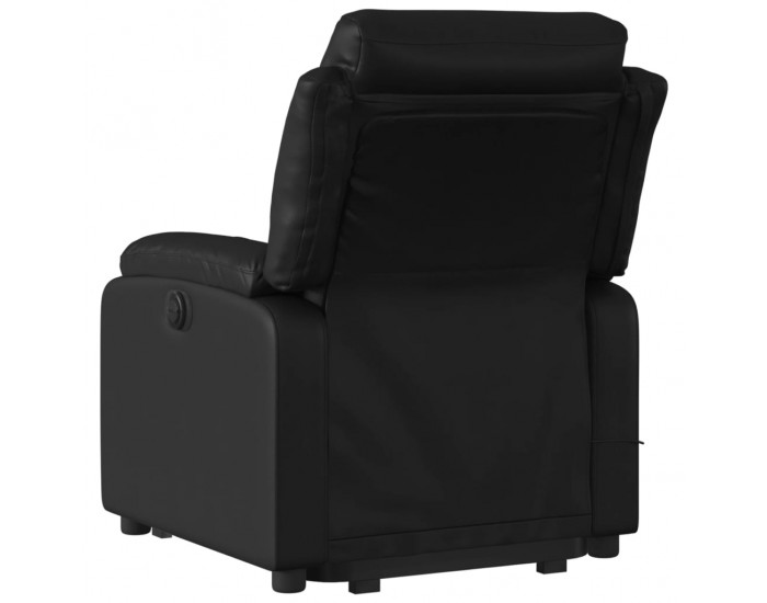 Sonata H Електрически изправящ масажен реклайнер стол, черен, еко кожа