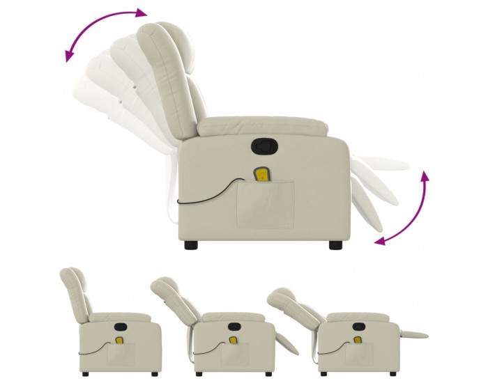 Sonata H Масажен стол реклайнер, кремав, изкуствена кожа