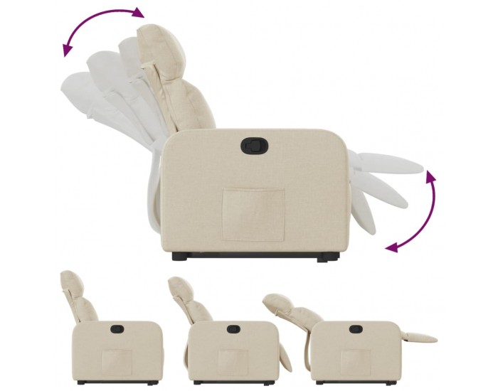 Sonata H Изправящ реклайнер стол, кремав, текстил