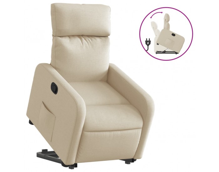 Sonata H Изправящ реклайнер стол, кремав, текстил