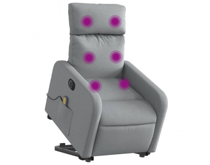 Sonata H Електрически изправящ масажен реклайнер стол светлосив текстил