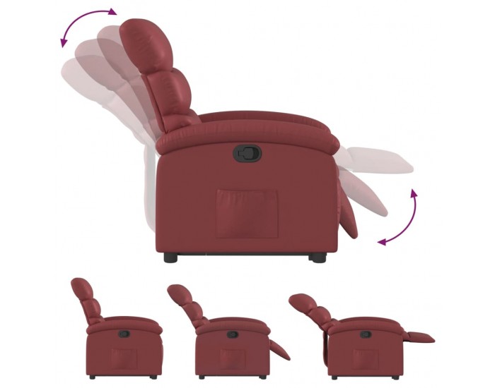 Sonata H Изправящ реклайнер стол, виненочервен, изкуствена кожа