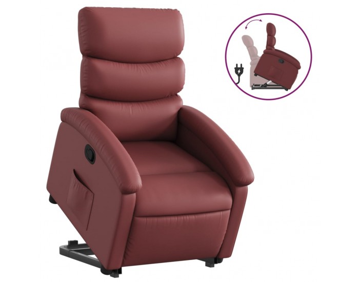 Sonata H Изправящ реклайнер стол, виненочервен, изкуствена кожа