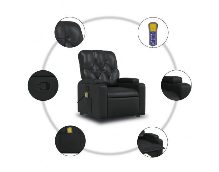 Sonata H Масажен наклоняем стол, черен, изкуствена кожа