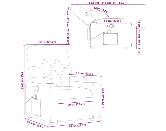 Sonata H Масажен наклоняем стол, черен, изкуствена кожа