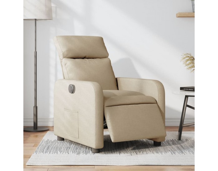 Sonata H Електрически стол реклайнер , кремав, текстил