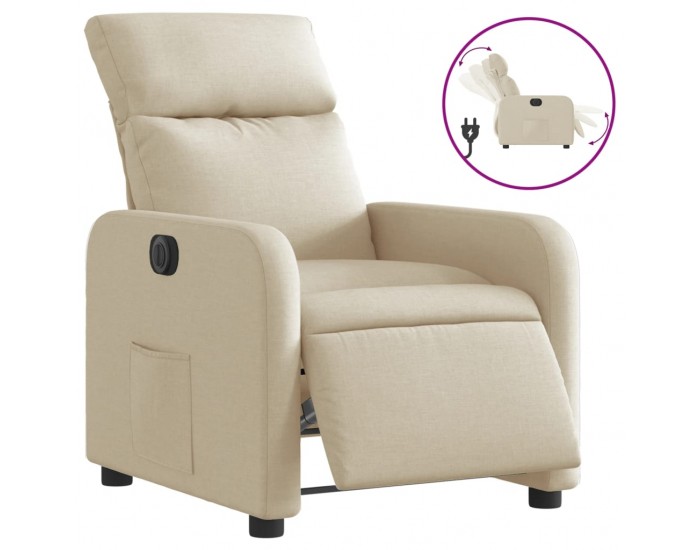 Sonata H Електрически стол реклайнер , кремав, текстил