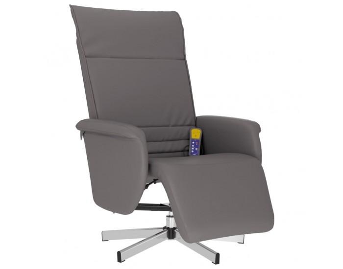 Sonata H Масажен реклайнер стол с опора за крака, сив, изкуствена кожа