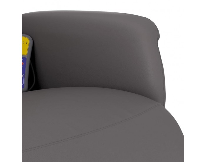 Sonata H Масажен реклайнер стол с опора за крака, сив, изкуствена кожа