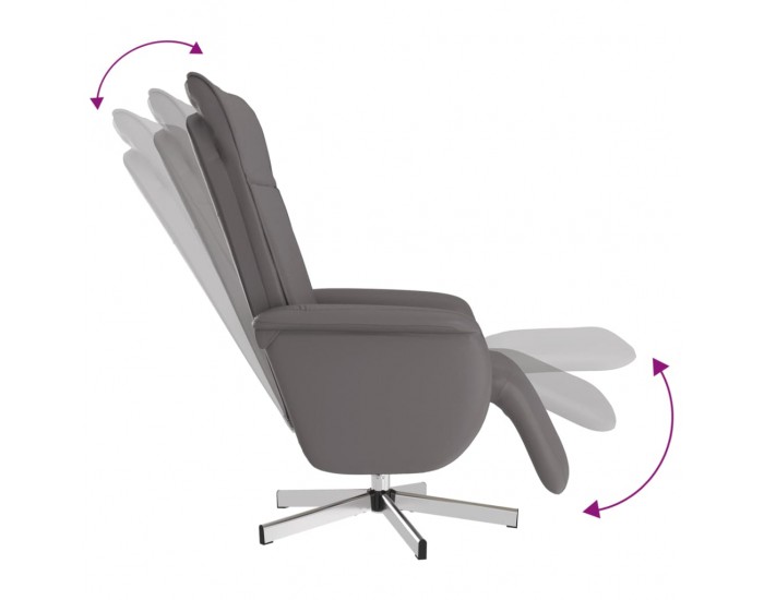 Sonata H Масажен реклайнер стол с опора за крака, сив, изкуствена кожа