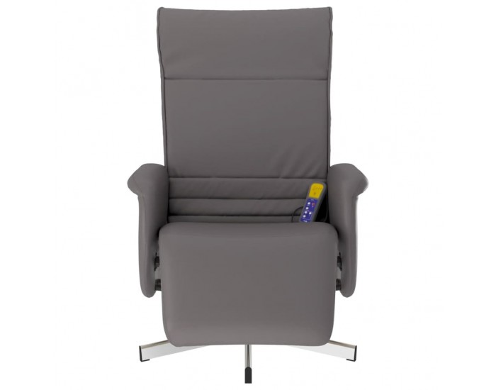 Sonata H Масажен реклайнер стол с опора за крака, сив, изкуствена кожа