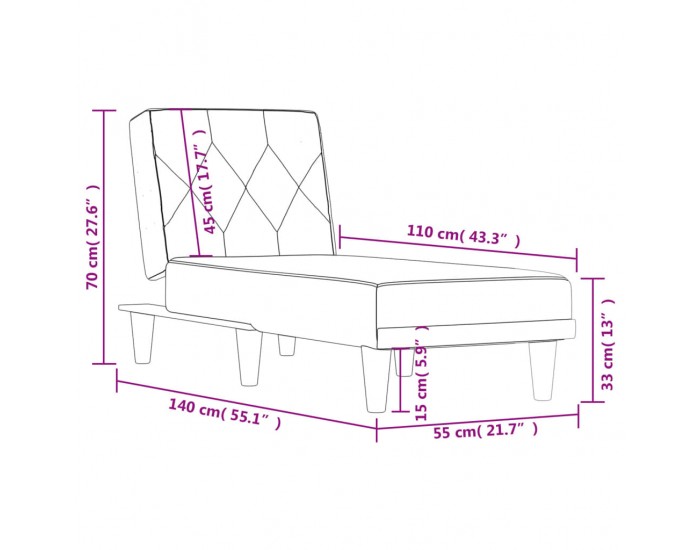 Sonata H Кушетка, жълта, кадифе