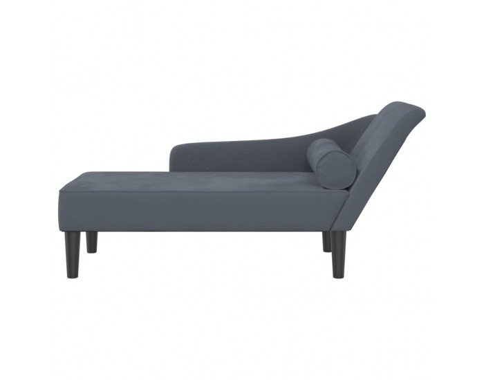 Sonata H Кушетка с възглавници, тъмносива, кадифе