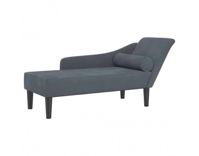 Sonata H Кушетка с възглавници, тъмносива, кадифе