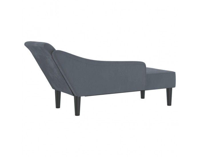 Sonata H Кушетка с възглавници, тъмносива, кадифе