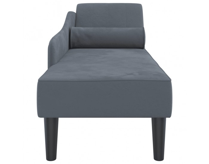 Sonata H Кушетка с възглавници, тъмносива, кадифе