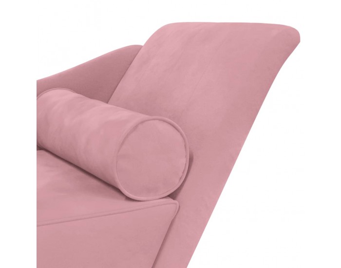 Sonata H Кушетка с възглавници, розова, кадифе
