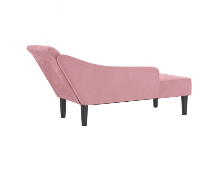 Sonata H Кушетка с възглавници, розова, кадифе