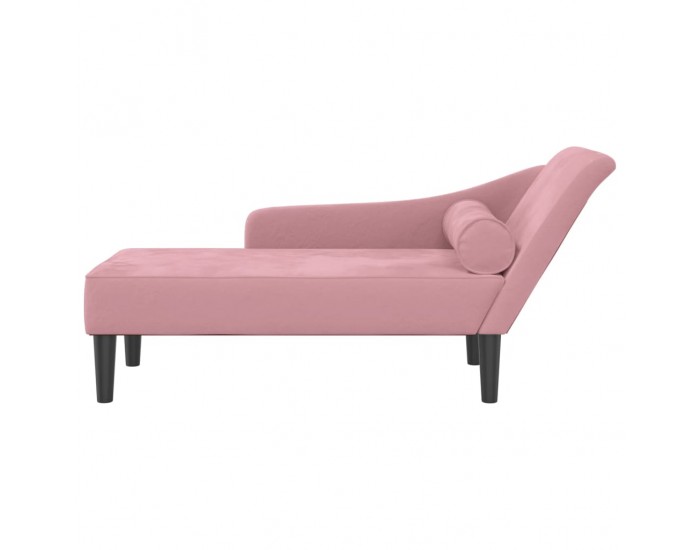 Sonata H Кушетка с възглавници, розова, кадифе