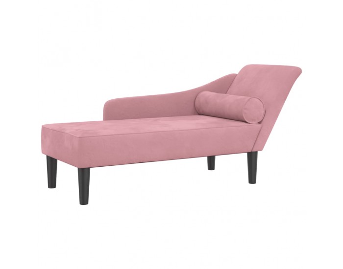 Sonata H Кушетка с възглавници, розова, кадифе
