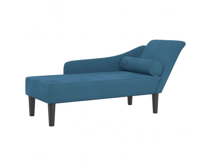 Sonata H Кушетка с възглавници, синя, кадифе