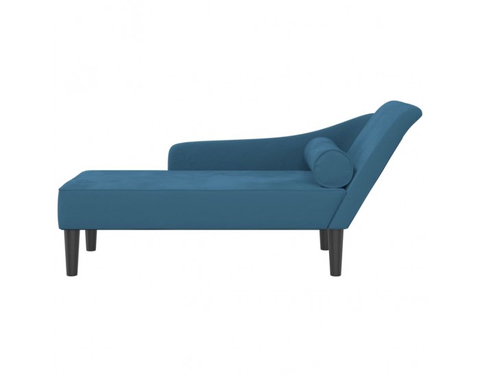 Sonata H Кушетка с възглавници, синя, кадифе