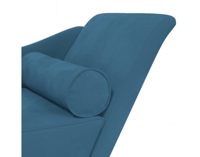Sonata H Кушетка с възглавници, синя, кадифе