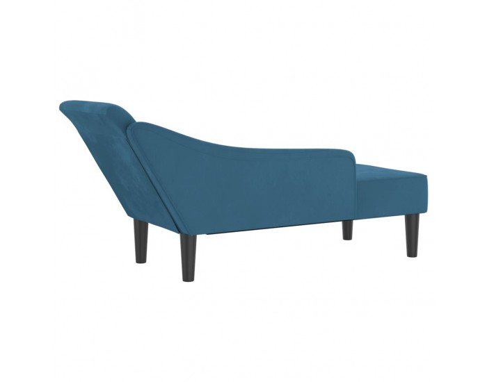 Sonata H Кушетка с възглавници, синя, кадифе