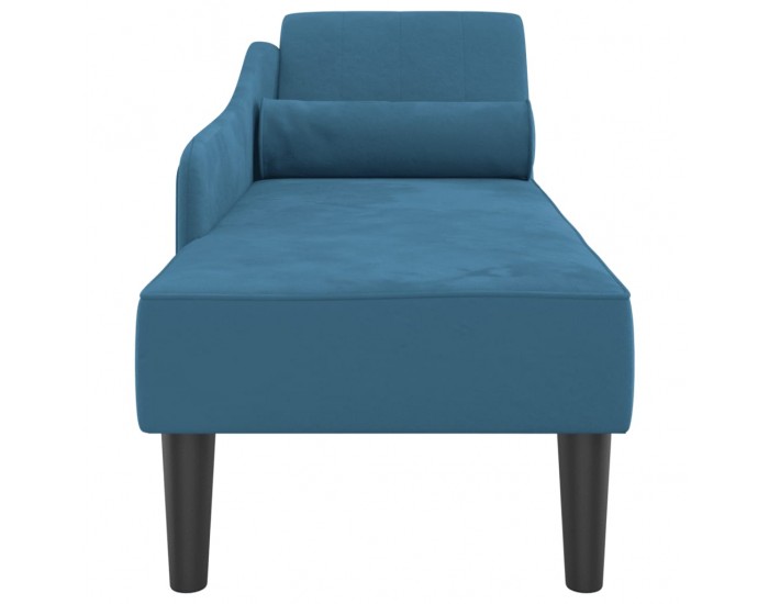 Sonata H Кушетка с възглавници, синя, кадифе