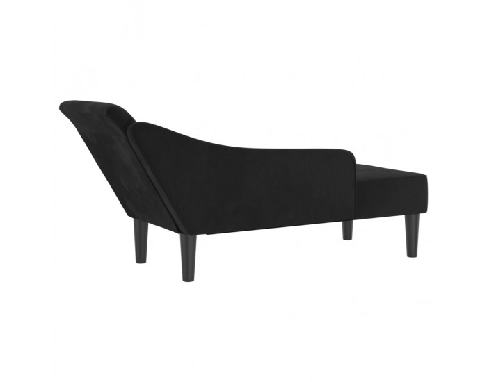 Sonata H Кушетка с възглавници, черна, кадифе